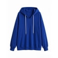 thumbnail image 4 of Lenpel Oversized Sweatshirts for Women Fall Trendy Drawstring Casual Loose Hoodies Comfy Long Sleeve Warm Pullover Tops(Blue,X-Large), 4 of 5