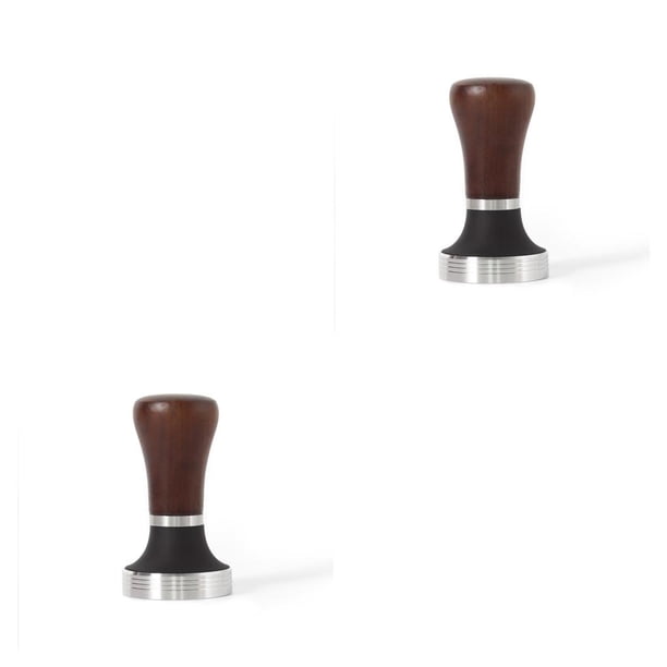 Wosthever Tamper de café Base plana Prensa de polvo Martillo Distribución Manual Lavable Portafiltro Distribuidor Herramienta de reemplazo 51mm 2Conjunto