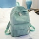 thumbnail image 4 of Mochila escolar femenina versión coreana para estudiantes de secundaria, bolso de hombro de terciopelo a rayas personalizado estilo universitario, mochila femenina, bolso de hombro a rayas, 4 of 6