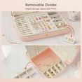 thumbnail image 3 of Casegrace Travel Jewelry Box for Women Girls, PU Leather Jewelry Organizer Case, Portable Jewellery Storage Holder Display for Ring Earrings Necklace Bracelet Bangle Watch, Men Kids Gift, 3 of 7