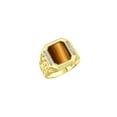 thumbnail image 4 of RYLOS Men's Rings 14K Yellow Gold Ring With Diamonds and TIGER EYE Set in Designer Nugget Style Rings For Men Size 10, 4 of 9