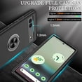 thumbnail image 3 of Pixel 6A Case, Google Pixel 6A Case with HD Screen Protector, Shockproof Google Pixel 6A Phone Case with 360° Magnetic Ring Holder Kickstand Phone Case for Google Pixel 6A Black, 3 of 15