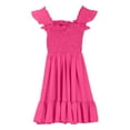 thumbnail image 3 of TQWQT Girls Hot Pink Dresses Size 10-12 Casual Plain Tween Girls Clothes Summer Kids Crewneck Cute Smocked Sundress Sleeveless Summer Outfits Hot Pink 120, 3 of 7
