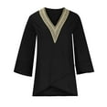 thumbnail image 3 of DDAPJ pyju Clearance Prime Day Women Long Sleeve Cotton Linen Blouses,Lace V Neck Casual Blouse Vintage Solid Longshirt Irregular Tunic Shirt Loose Draped Tops Lightweight Gauze Shirts, 3 of 6