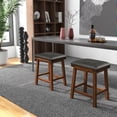 thumbnail image 2 of Gymax Set of 4 PU Leather Bar Stools 24'' Counter Height Dining Stools w/ Upholstered Seat, 2 of 10