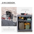 thumbnail image 4 of Patio Storage Cabinet - Outdoor Tool Shed, Galvanized Top, Rust-Proof, Double Door, Elevated Feet, 31.5" W x 17.75" D x 36.25" H, Grey, 4 of 9