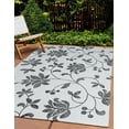 thumbnail image 3 of 4' x 6' Simply Daisy Traditional Floral French Country Chenille Area Rug, Black, 3 of 5