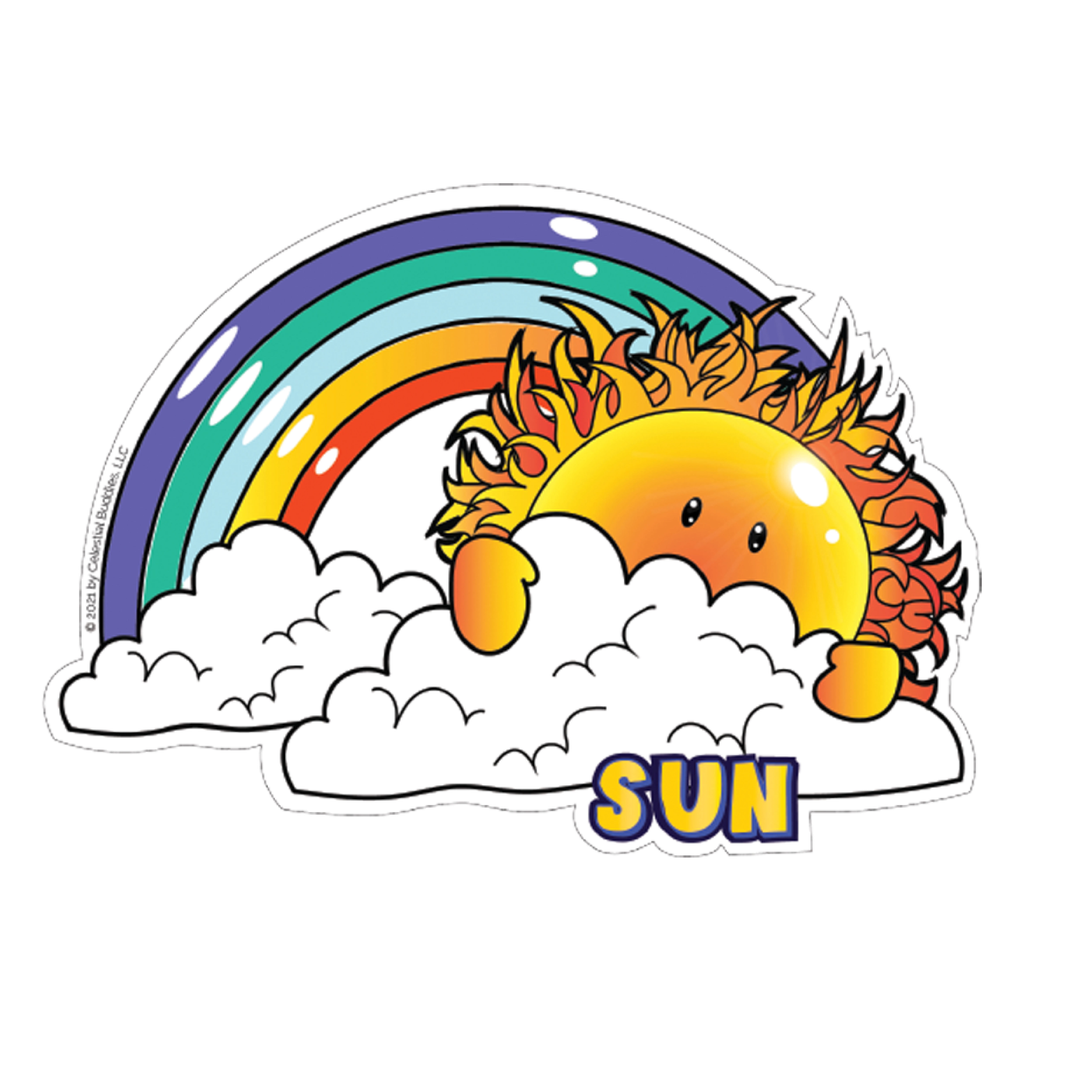 Celestial Buddies Vinyl Space Stickers! Includes 6 Each: AstroBuddy, Saturn, Moon, Mars, Rocketship, Sun, Earth, Black Hole