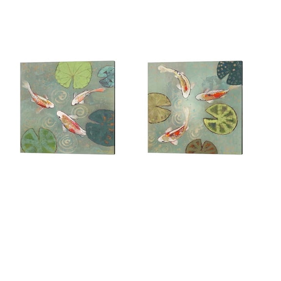 Floating Motion by Aleah Koury Canvas Art Set of 2 14 inch X 14 inch Each