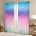 thumbnail image 2 of Homewish Psychedelic Stars Kitchen Curtains, Blue Purple Pink Ombre Black Out Curtains Pack of 2 (42x63 Each), 2 of 5