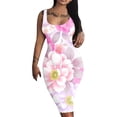 thumbnail image 2 of SMihono Robes d'Été Bohémiennes pour Femmes Grande Taille Mode Décontractée Été Sans Manches Épaules Dénudées Robe Col Rond Unie, 2 of 4