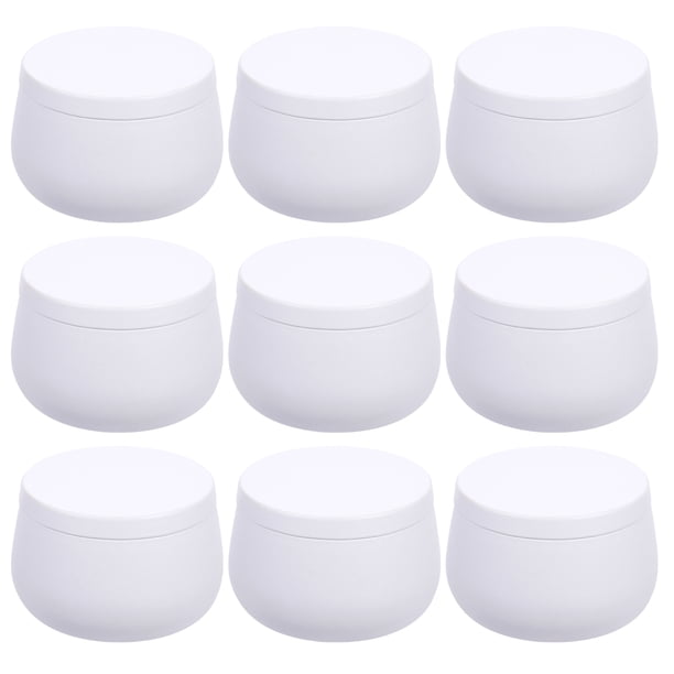 EeaseMX Caja redonda para guardar velas, dulces, cuentas artesanales, joyas, 9 latas de té