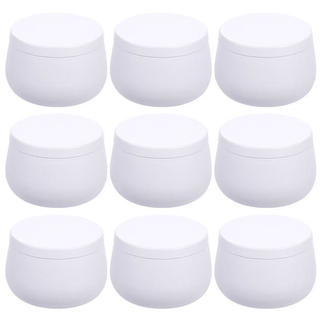 EeaseMX Caja redonda para guardar velas, dulces, cuentas artesanales, joyas, 9 latas de té