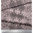 thumbnail image 2 of Soimoi Poly Georgette Fabric Floral & Moroccan Damask Ethnic Decor Fabric Printed Yard 52 Inch Wide, 2 of 3