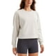 thumbnail image 1 of Sudadera CRZ YOGA SoftAura con cuello redondo y manga larga para mujer, color blanco, 1 of 6