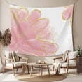thumbnail image 2 of Pink Gold Large Tapestry for Bedroom Wall Hanging Tapestry,Boho Modern Abstract Minimalist Aesthetic Flower Ceiling Backdrop Tapestries Poster Blanket Wall Decor for Teens Room Living Room 100" x 59", 2 of 8