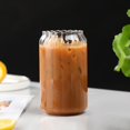 thumbnail image 3 of 2 Pcs Glass Drinking Glass Cup Coffee Cup With Straw, for Water,Iced Coffee,Milk,Tea,Juice, 3 of 5