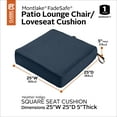 thumbnail image 4 of Classic Accessories Montlake FadeSafe Water-Resistant Patio Lounge Chair/Loveseat Cushion, 25 x 25 x 5 inch, Heather Indigo, 4 of 22