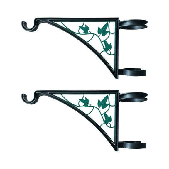 2 PCS Hangs EZ Fence Post Hangers with Green Ivy Inserts(Plant Hanger, Garden Hook)Fits 2 3/8" Diameter Posts