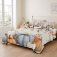 thumbnail image 2 of 3 Pieces Queen Quilt Set,Fall Thanksgiving Farm Pumpkin Soft Bedding Sets with 1 Quilt & 2 Pillow Shams,Orange Leaves Retro Linen Summer Bedspread Lightweight Coverlet Comforter for All Season, 2 of 7