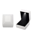 thumbnail image 4 of LED Light Jewelry Box Velvet Engagement Ring Case with Built-in Lighting for Proposals Weddings and Special Gift Giving Black Matte 2x2x2 Inch, 4 of 4