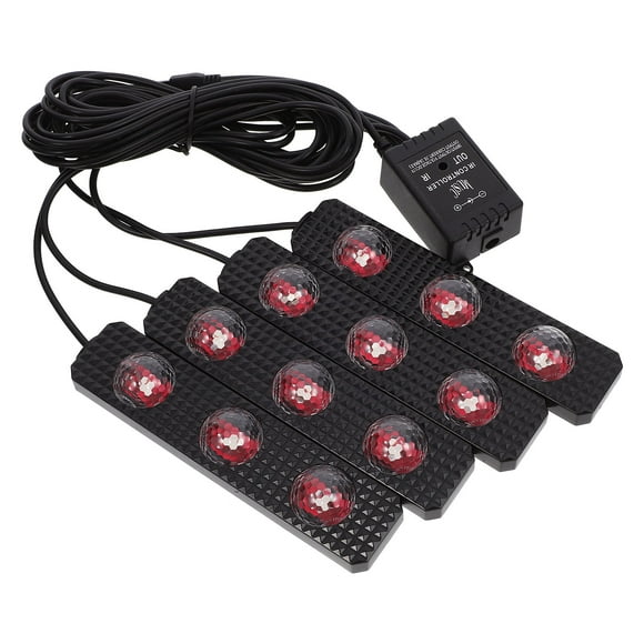 HAMPPLIES 1Pc Car Underglow Kit Black LED Voice Activated Light with USB Socket for Car Use