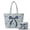 Blue Camo Bow, variant on Western Bow Quilted Travel Tote Bag, 2‑Piece Women's Shoulder Purse Lightweight Soft Padded Quilted Fabric, Secure Zipper Closure, Multi‑Compartment Design Solves Messy Handbag Frustrations