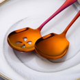 thumbnail image 4 of Meisha Serving Spoons Set, 3 Serving Spoons and 3 Slotted Serving Spoons, Orange Red Stainless Steel Serving Utensils for Buffet Can Banquet Cooking Kitchen - Mirror Polished, 4 of 8