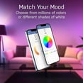 thumbnail image 3 of Smart Light Bulbs with RGB Color Changing and Tunable White, 2.4Ghz WiFi Light Bulbs, No Hub Needed, Works with Alexa and Google, Dimmable 60 Watt = LED 9W, OM60/RGBW/CA/AG/3, 3 Pack, 3 of 4