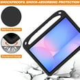 thumbnail image 3 of Kids Case for Samsung Galaxy Tab S10 FE Plus 13.1" 2025 SM-X620 / SM-X626 / SM-X626B, Heavy Duty Shockproof Silicone Kids Friendly Kickstand Cover with Handle Grip & Stylus Holder, Black, 3 of 6