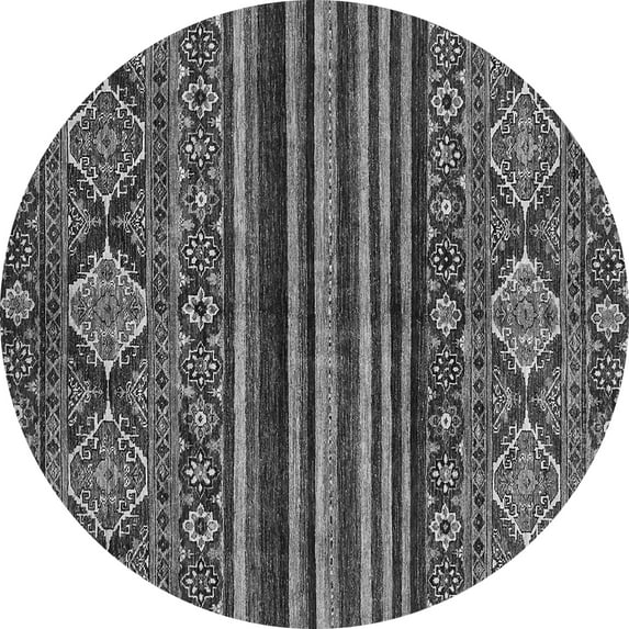 Ahgly Company Indoor Round Abstract Gray Modern Area Rugs, 7' Round