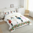 thumbnail image 3 of jejeloiu Marry Christmas Queen Comforter Set,Red Nutcracker Bedding Sets,Chic Princess Prince Bedding Comforter Set For Girls Boys,Ultra Soft Home Decor Reversible,3 Pieces, 3 of 8