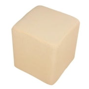 Extendable Rectangular Footstool Cover Ottoman Protective Cover for Living Room Beige