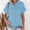 Light blue, variant on asdoklhq Plus Size Tops for Women Clearance,Solid Color Cotton And Linen Shirt Short Sleeve Lapel Button Top
