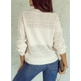 thumbnail image 5 of Chase Secret Womens Sweaters Casual Long Sleeve V Neck Lightweight Corchet Pullover Sweater Tops, 5 of 7