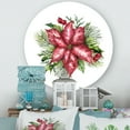 thumbnail image 2 of Designart 'Christmas Fir Branch and Holly Mistletoe Berries III' Traditional Circle Metal Wall Art 11x11 - Disc of 11, 2 of 5