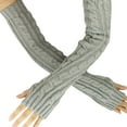 thumbnail image 1 of Gants Longs Tricotés Sans Doigts Fleurs de Chanvre, 1 of 1