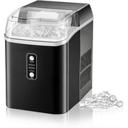 TINKLE WELL Nugget Ice Maker Countertop, Portable Ice Machine with Removable Basket & Scoop, 6-Min Fast Ice, 24lbs/Day, Self-Cleaning, Quiet, for Home, RV, Camping, Black