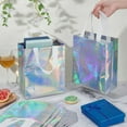 thumbnail image 5 of 18 Pcs Iridescent Reusable Gift Bags with Handles for DIY Party Favor Bulk Non-woven Party Goodie Bags with Sturdy Base - Small Medium Christmas Birthday Wedding Gift Bags for DIY Women Girls, 5 of 5