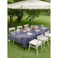 thumbnail image 5 of 60x84 Inch Outdoor Tablecloth with Umbrella Hole Zipper Rectangle Retro Bohemia Rectangular Tablecloths Waterproof Southwest Ethnic Tribal Geometric Print Purple Patio Table Cloth Cover for Picnic, 5 of 8