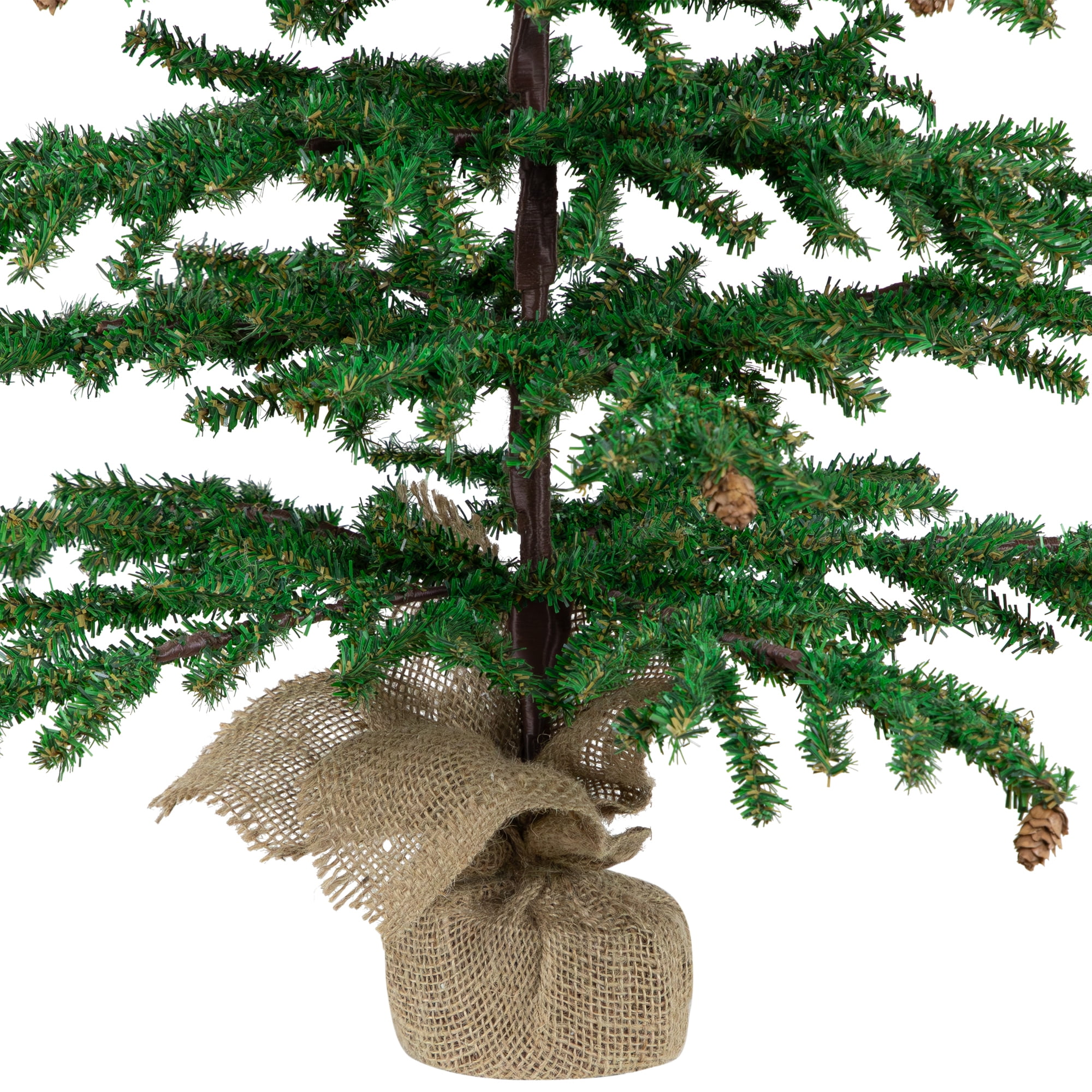 Northlight Medium Artificial Christmas Tree with Mini Pine Cones in Burlap Base - 3' - Unlit
