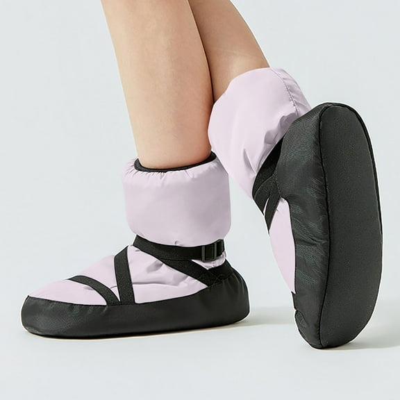 Miluxas Girls Dance Shoes Ballet Boots, Soft Sole Thickened Warming Up Dance Boots, Waterproof Wear-Resistant Girls Ballet Shoes Purple S