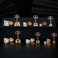 thumbnail image 4 of 18K Rose Gold / Yellow Gold / White Gold Plated Round Cut Princess Cut Clear Cubic Zirconia Stud Earring of 6 Pairs (3-5-7MM), 4 of 6