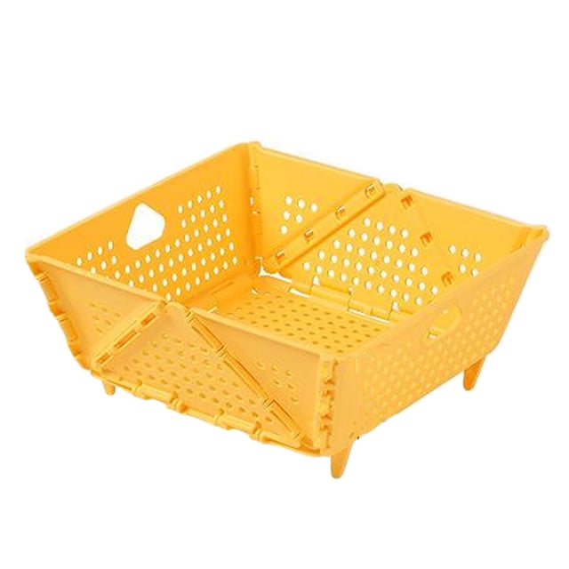 Yuarrent Cesta de cocina compacta para organización de encimeras. El gran espacio puede acomodar fácilmente muchos artículos. Cocina y Comedor amarillo