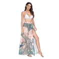 thumbnail image 2 of FORMRS Womens Long Sarong Beach Wrap Semi-Sheer Bikini Skirt Bathing Swimsuit Cover Up, Floral Forest Pattern, 2 of 7