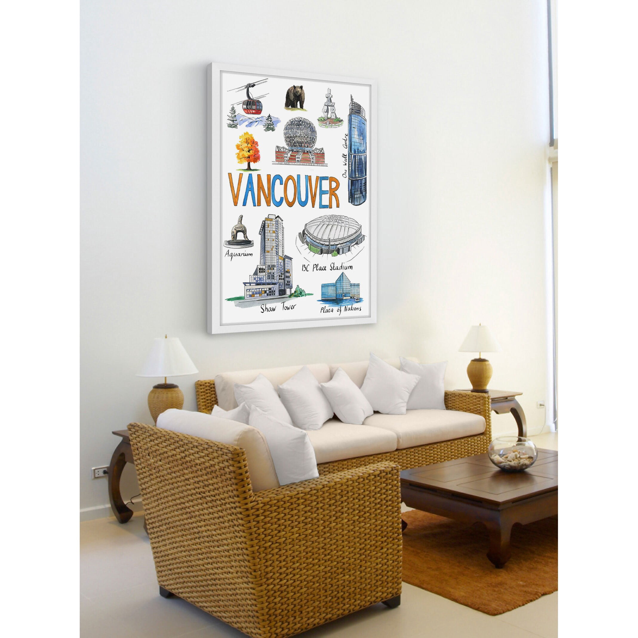 "Vancouver Sites" Framed Painting Print