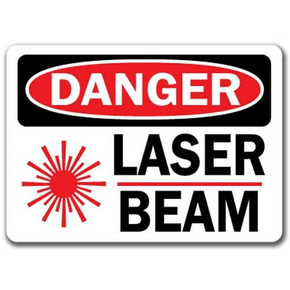 Danger Sign - Laser Beam with Graphic - 10" x 14" OSHA Safety Sign