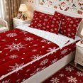 thumbnail image 2 of Manfei Xmas Snowflake Zipper Queen Comforter Set with Fitted Sheet and 2 Pillowcases,Happy New Year Zipper Bedding Set,Reversible, 2 of 7