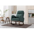 thumbnail image 5 of BISHE Modern Rocking Chair with Wood Legs and Side Pocket, Glider Recliner Armchair with High Back, Comfortable Accent Chair for Nursery, Living Room, Bedroom(Emerald), 5 of 9