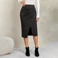 thumbnail image 2 of Lmueinov Skirts for Women High Waisted Business Midi Skirts A-Line Pencil Skirts with Split for Office Fall Casual Daily Outfitsskirts, 2 of 8